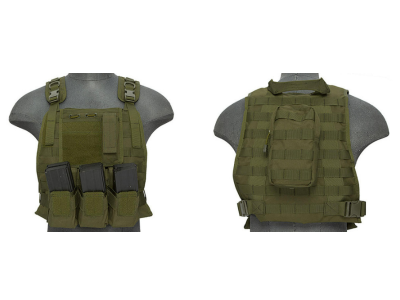 Lancer Tactical Molle Plate Carrier Vest, OD Green