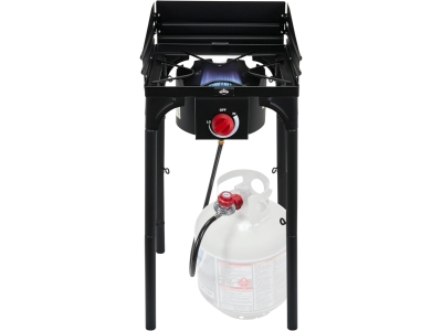 Hike Crew Cast Iron 1-Burner  Gas Camping Stove, 75,000 BTU Portable, Black