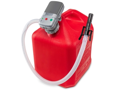Deway Automatic Fuel Transfer Pump with 39" Hose & Auto-Stop Nozzle, Red