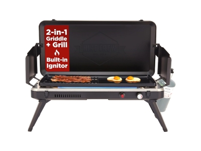 Hike Crew 13,000 BTU Propane Grill & Griddle w/ Igniter, Black