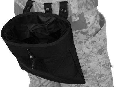 Lancer Tactical Foldable Dump Pouch, Black, Large