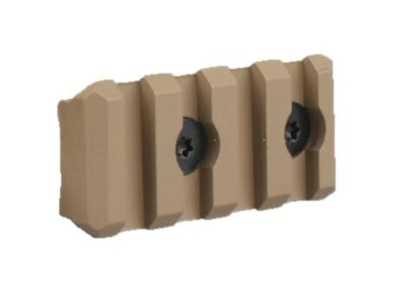 Raptors Airsoft 4-Slot Keymod Rail Section, Tan