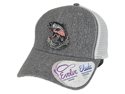 Artora Steelhead Trout Ponytail Hat, Dark Heather Gray