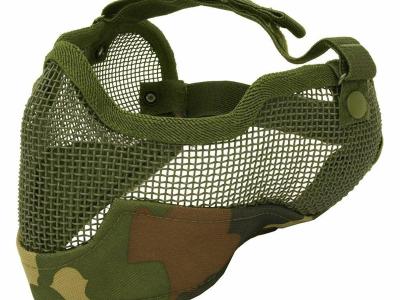 Raptors Airsoft 3G Steel Mesh Half Face Mask Deluxe Version, Camo, Camoflauge