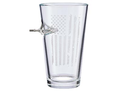 Benshot Patriotic Flag with Broadhead 16oz Pint Glass