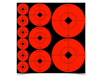 Birchwood Casey Assorted Bullseye Target Spots, Orange