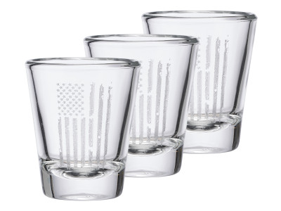 Benshot Patriotic Flag 2oz Shot Glass, 3 Pack