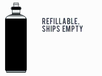 CO2 Tank, 20 oz., Refillable, Ships Empty