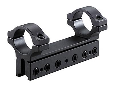 BKL 1-Pc Mount, 4" Long, 1" Rings, 3/8" or 11mm Dovetail, 6 Base Screws, Matte Black