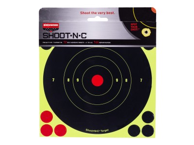 Birchwood Casey Shoot-N-C 6" Targets, 12 Bullseye Targets, 48 Pasters