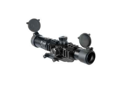 Lancer Tactical 1.5-4x Illuminated Mil-Dot Rifle Scope, Black