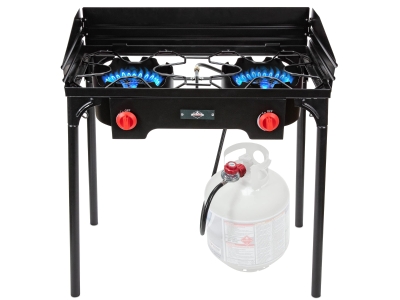 Hike Crew  Portable 150,000 BTU Dual Propane Burner Camping Stove, Black