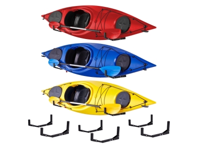 RaxGo Kayak Wall Hanger, Heavy Duty Wall Mounted Kayak Rack - 3 Sets