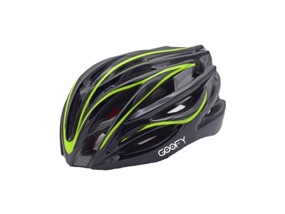 Goofy Adult Racing Stripe Bike Helmet, Black/Green