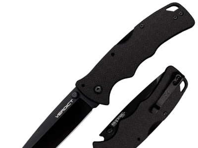 Cold Steel Verdict Tanto (AUS10A) - Black, Ambidextrous, Manual
