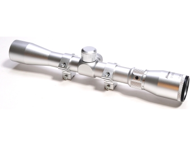 Hammers Stainless Silver 22 Rimfire Rifle Scope 3-9x32 w/ Dovetail Rings