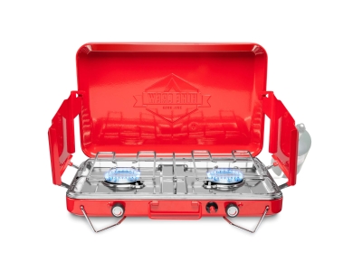 Hike Crew Portable Dual Propane Burner Camping Stove with Igniter, Red