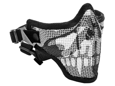 UK Arms 2G Steel Mesh Half Face Mask, Black w/ Skull