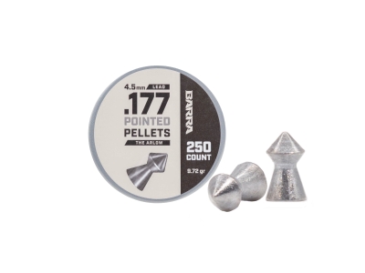 Barra Arlo Pointed Tip .177 cal Pellets - 250ct, .177 (4.5mm), 250 Count, Silver