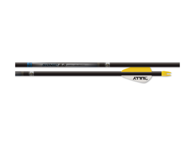 Easton Sonic 6.0 6MM Fletched w/ Blazer Vanes, Black, 6 count