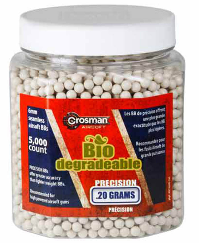 Crosman 6mm Biodegradable airsoft BBs, 0.20g, 5,000 rds biodegradable