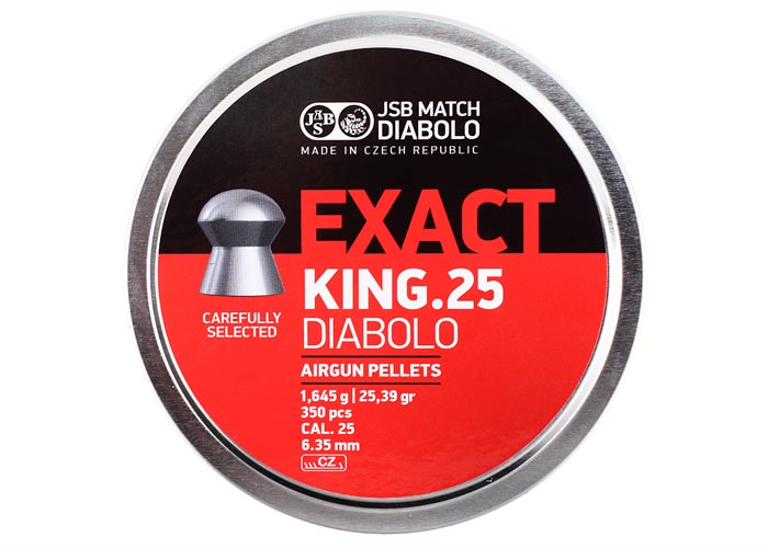 JSB Match Diabolo Exact King .25 Cal, 25.39 Grains, Domed, 350ct