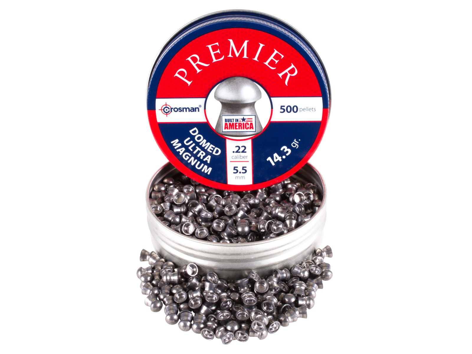 Crosman Premier .22 Cal, 14.3 Grains, Domed, 500ct